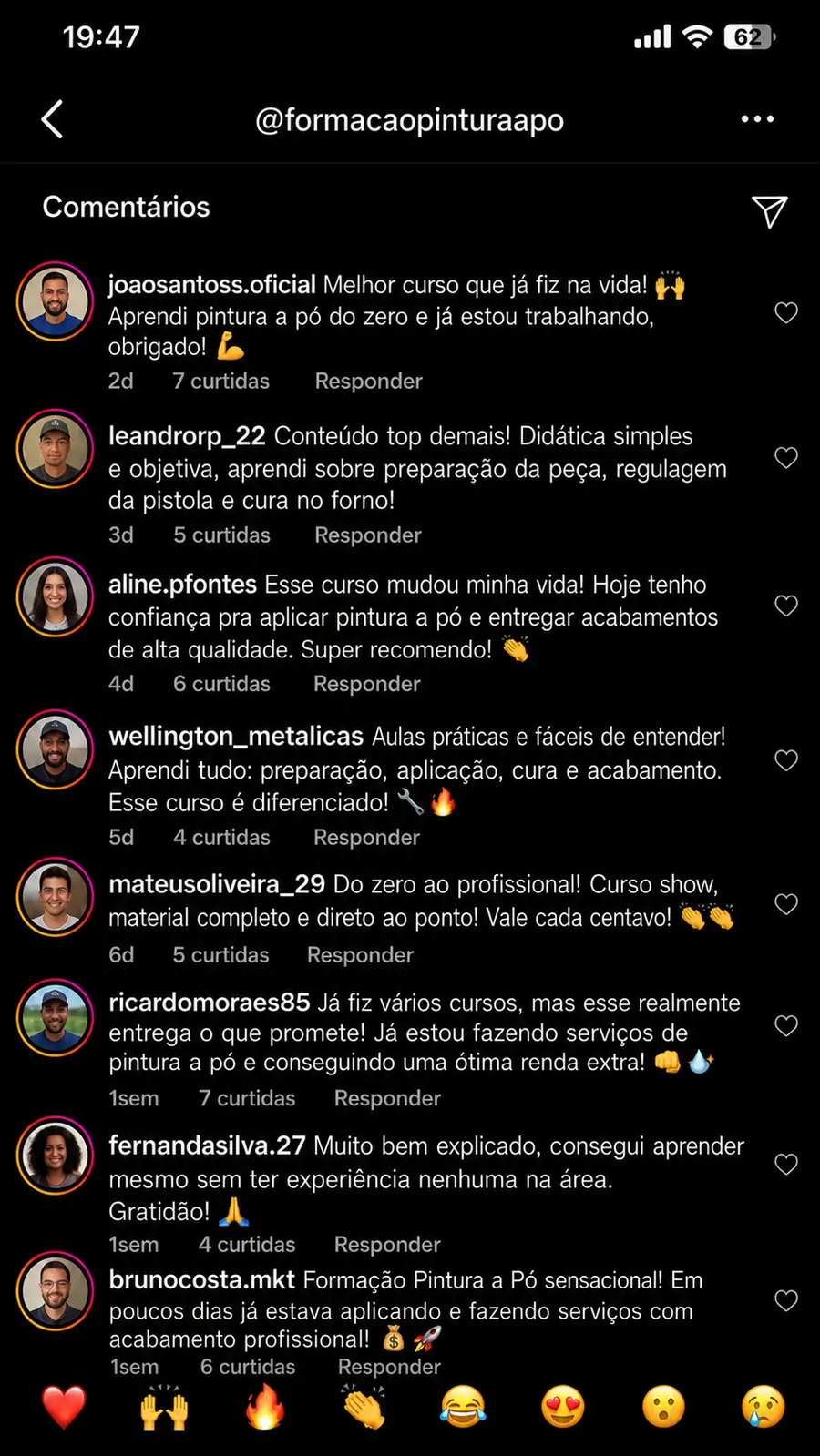 Comentários de alunos